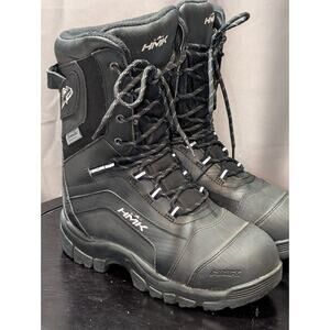 HMK Snowmobile Boots Mens 8 Black HM908V 11-51008 Lace Up Waterproof Snow